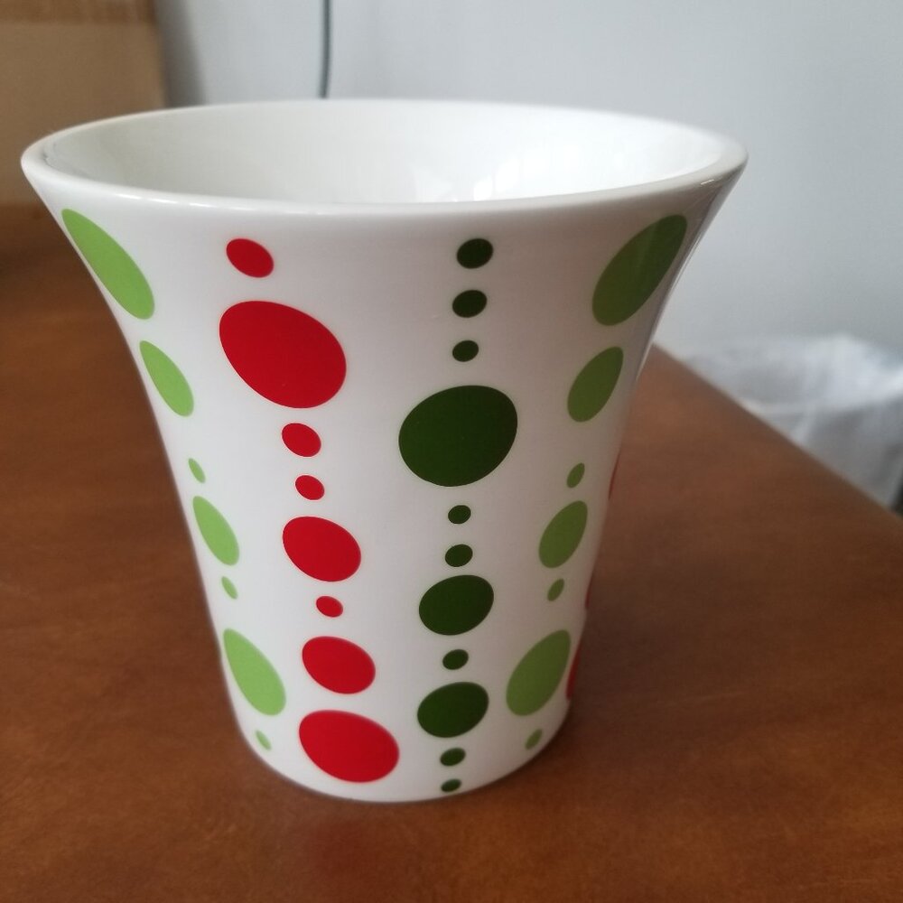 FTD Ceramic Christmas Polka Dots Planter/Vase